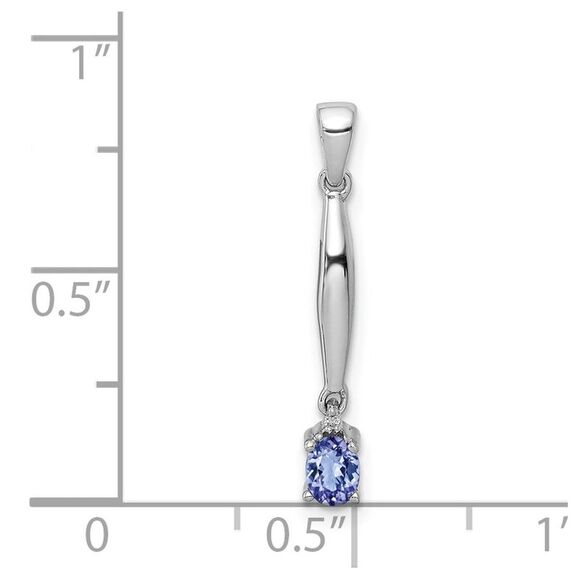 Kazi Luxury 14k White Gold Diamond and .20 Tanzanite Pendant